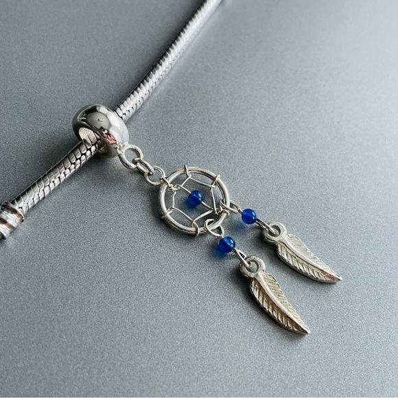Dream Catcher Sterling Silver Dangle Feathers Charm Bead For Bracelet/ N… - Picture 2 of 8